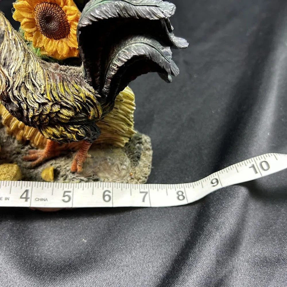 Rustic Farmhouse Chicken Sunflower TableShelf Clock Country Kitchen Decor Analog